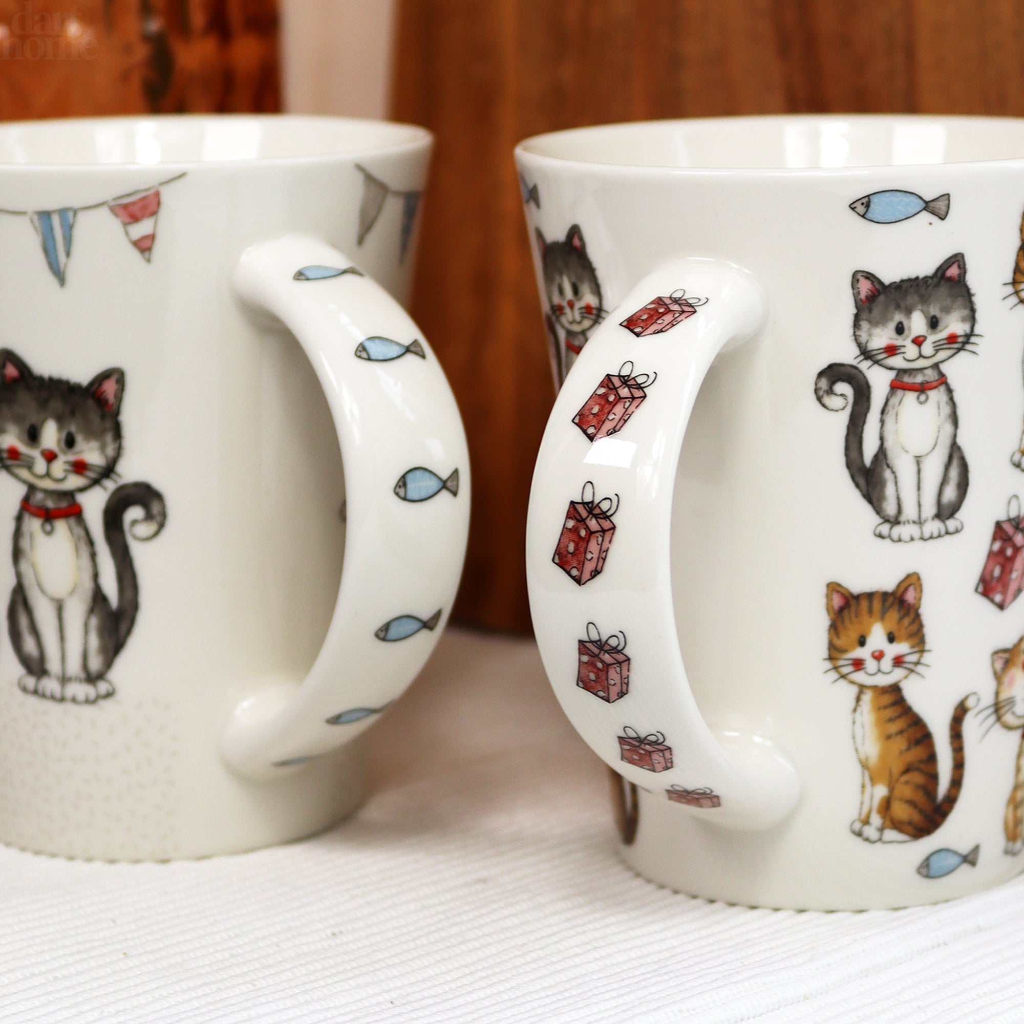 Set Of 2 Fine China Kitten Crew Mugs