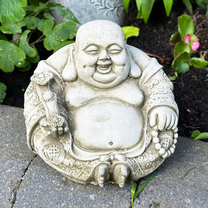 Runde Buddha-Skulptur aus Stein, 2 kg