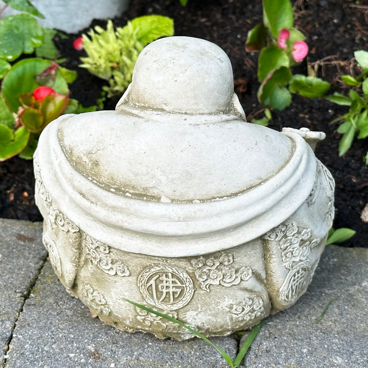 Runde Buddha-Skulptur aus Stein, 2 kg