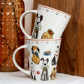 Set Of 2 Fine China Puppy Crew Mugs