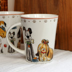 Set Of 2 Fine China Puppy Crew Mugs
