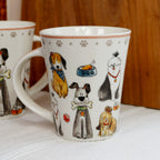Set Of 2 Fine China Puppy Crew Mugs