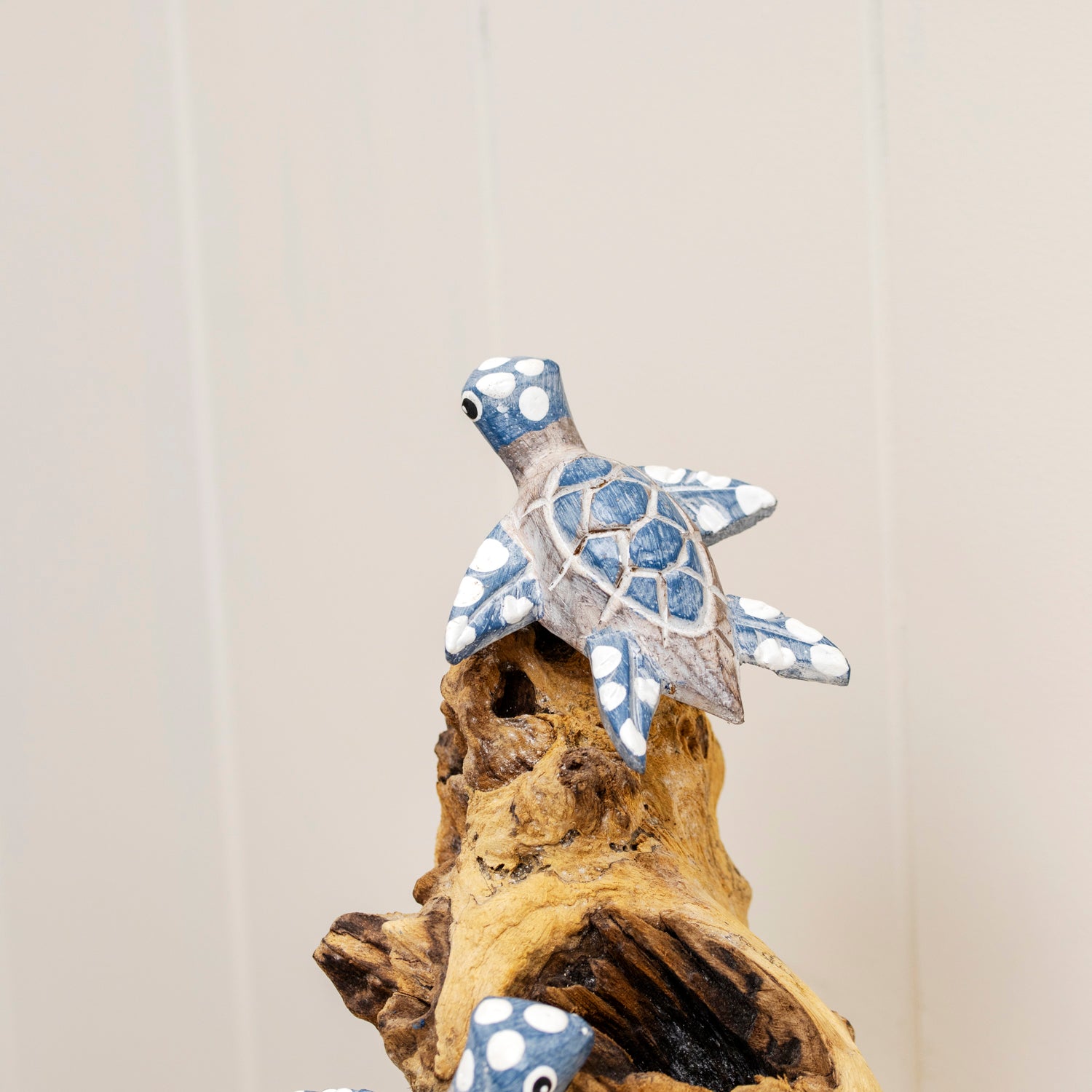 Swimming Turtles On Teak Root Coral Reef Sculpture
