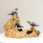 Swimming Turtles On Teak Root Coral Reef Sculpture