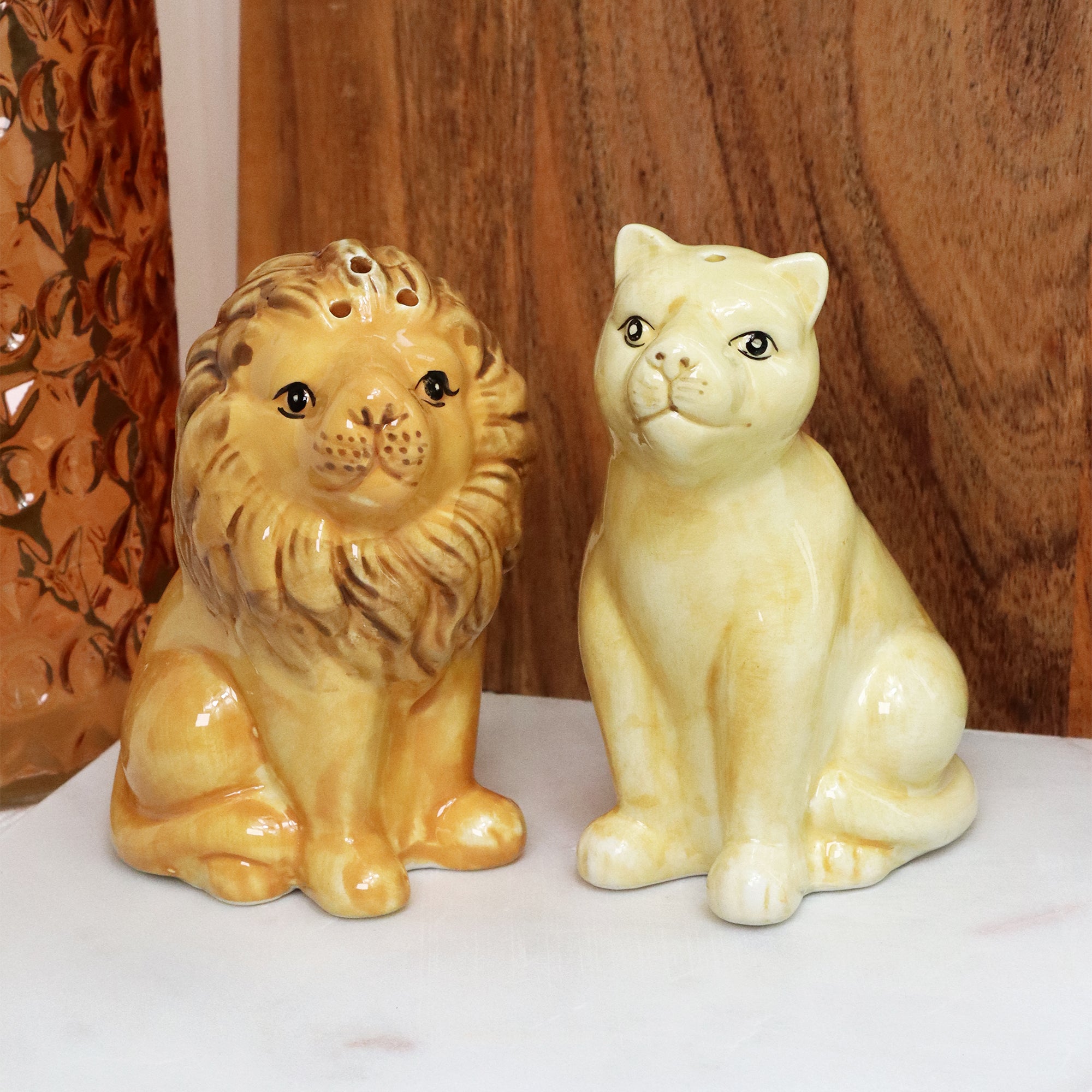 Lion And Lioness Salt And Pepper Pots
