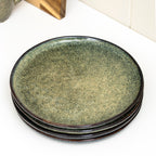 Set Of 4 Green Reactive Glaze Side Plates