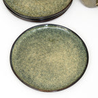Set Of 4 Green Reactive Glaze Side Plates