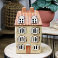 Cream Tiled Chateau House Candle Holder