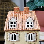 Cream Tiled Chateau House Candle Holder