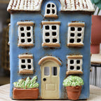 Blue Garden House Candle Holder