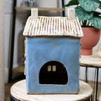 Blue Garden House Candle Holder