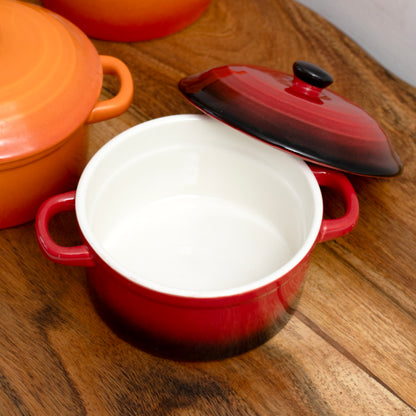 Set Of 4 Ombre Stoneware Mini Casserole Dishes