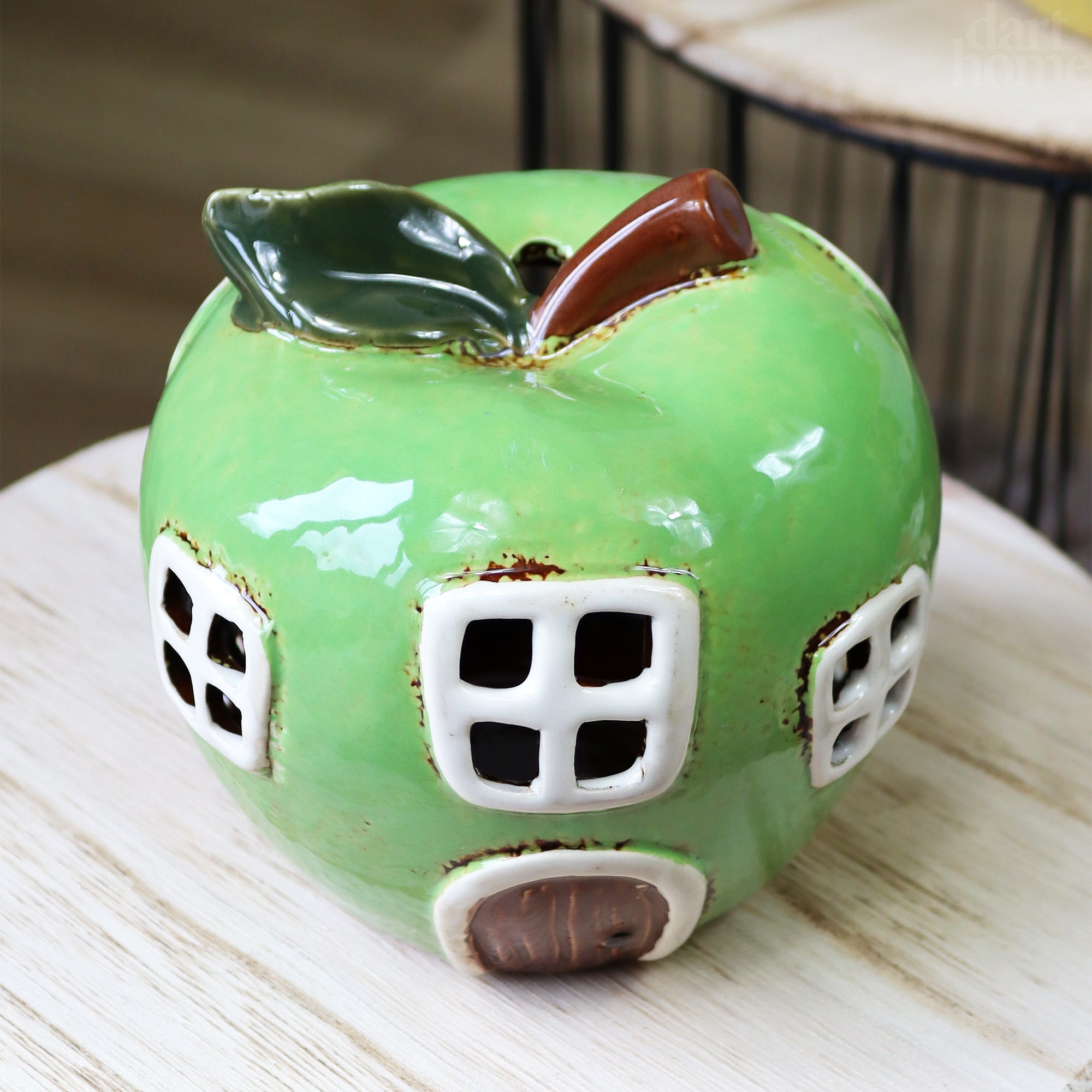 Green Apple House Tea Light Holder