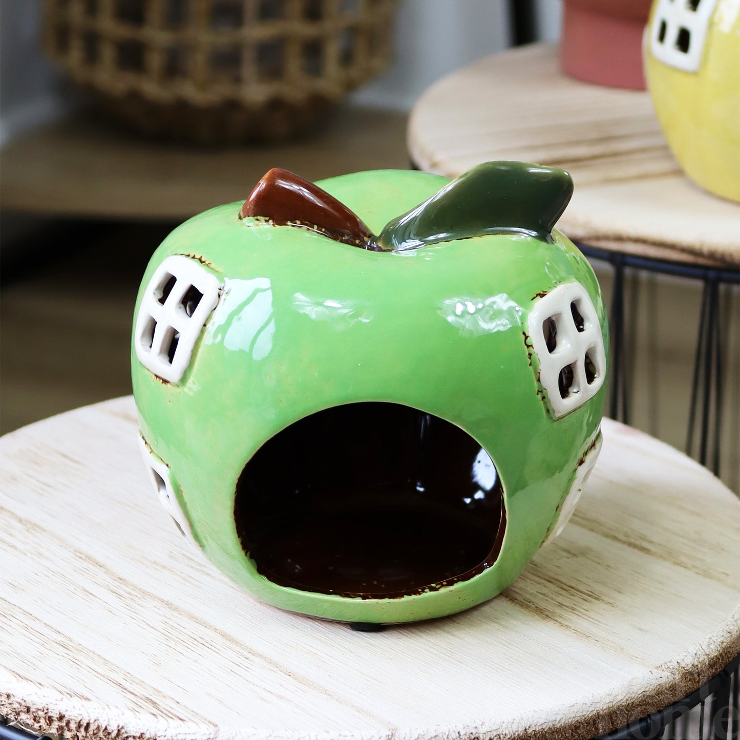 Green Apple House Tea Light Holder