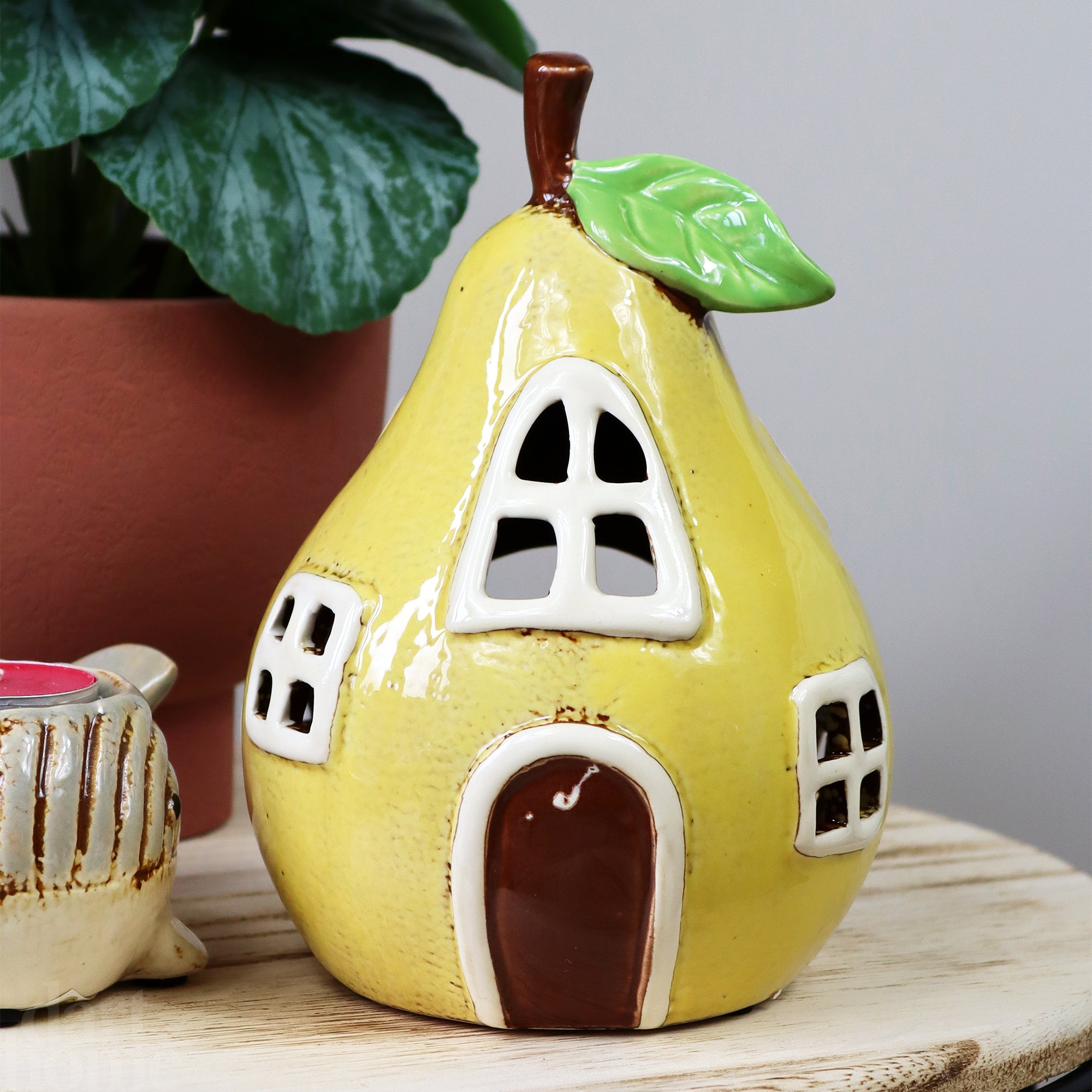 Yellow Pear House Tea Light Holder