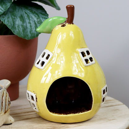 Yellow Pear House Tea Light Holder