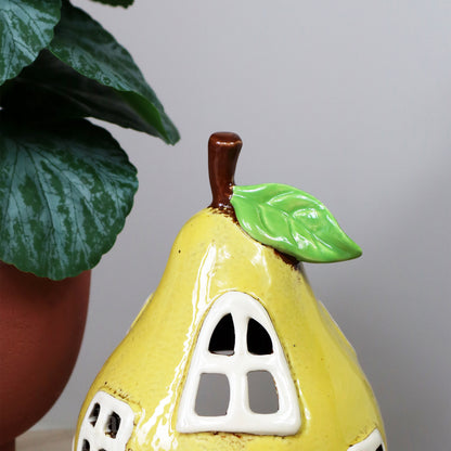 Yellow Pear House Tea Light Holder