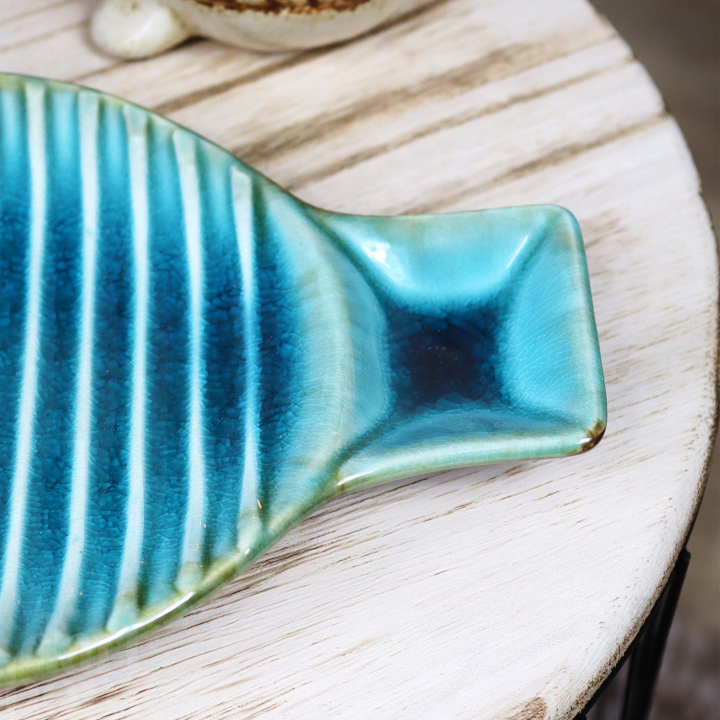 Teal Blue Fish Decorative Plate
