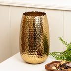 Gold Hammered Metal Vase