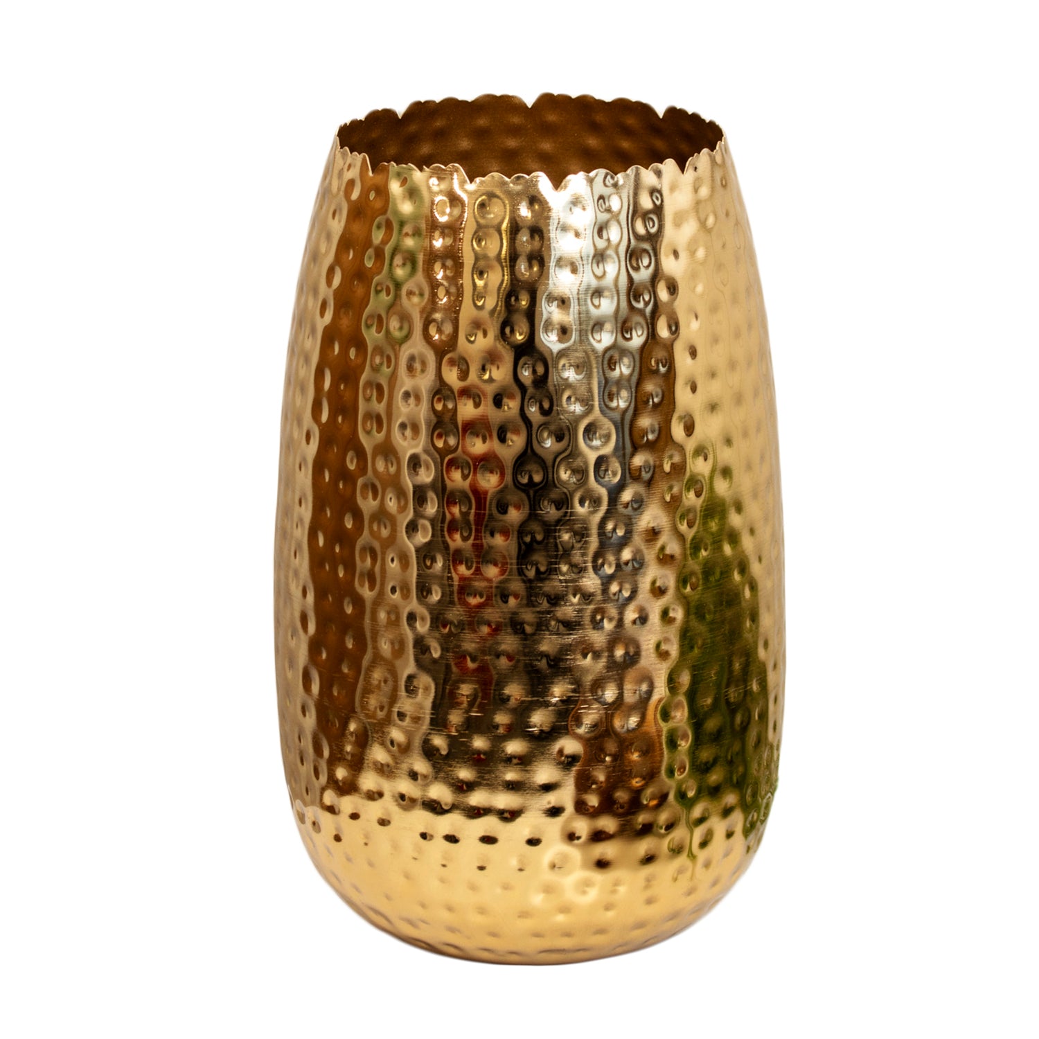Gold Hammered Metal Vase