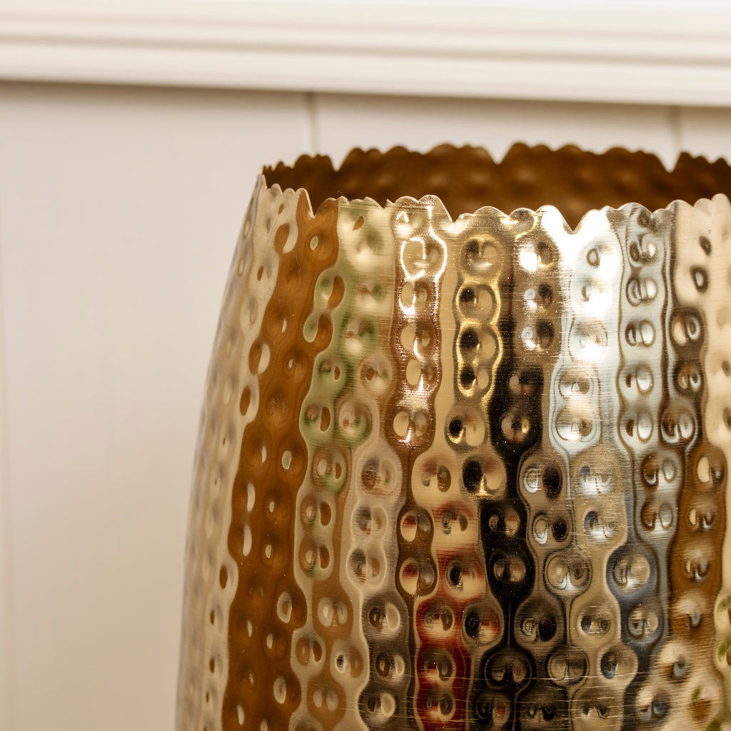 Gold Hammered Metal Vase