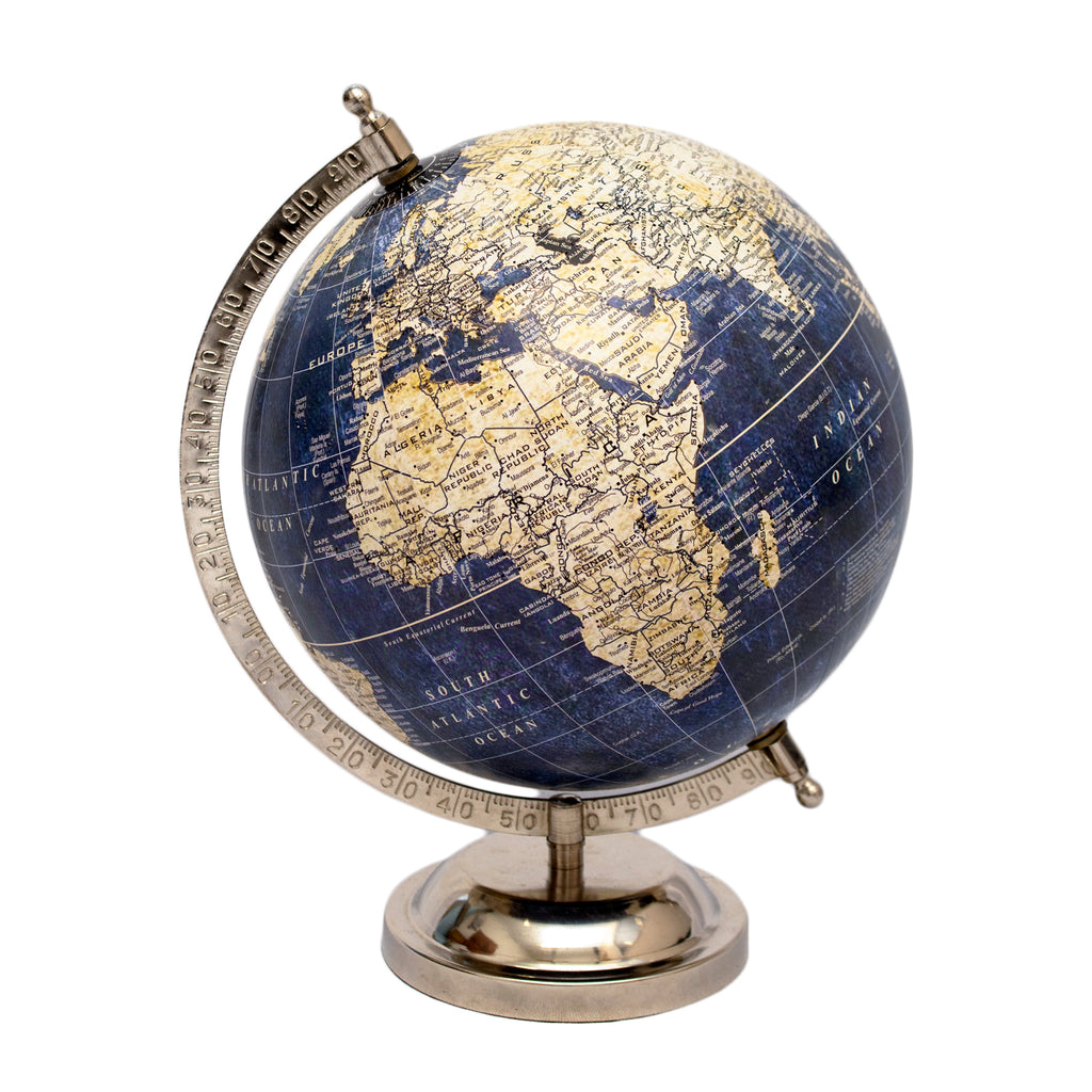 Blue And Silver Globe On Metal Stand