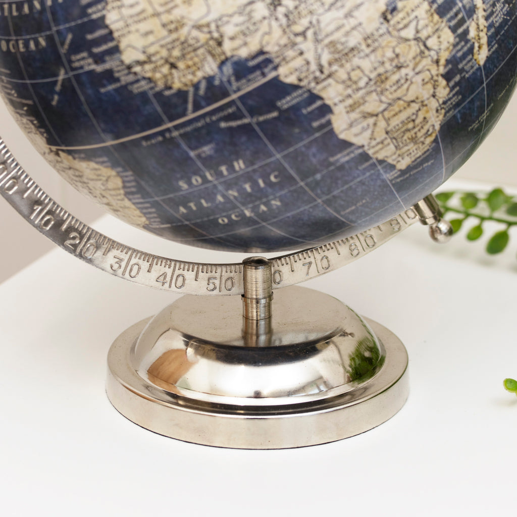 Blue And Silver Globe On Metal Stand