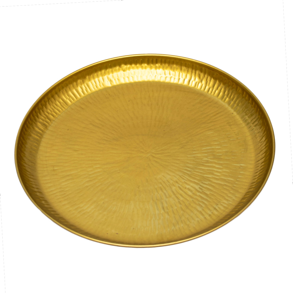 Gold Hammered Sunburst Metal Tray