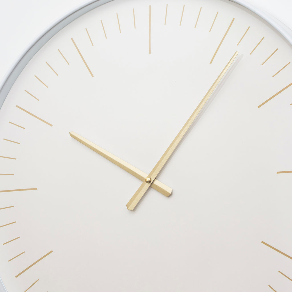 50cm White And Gold Wall Clock