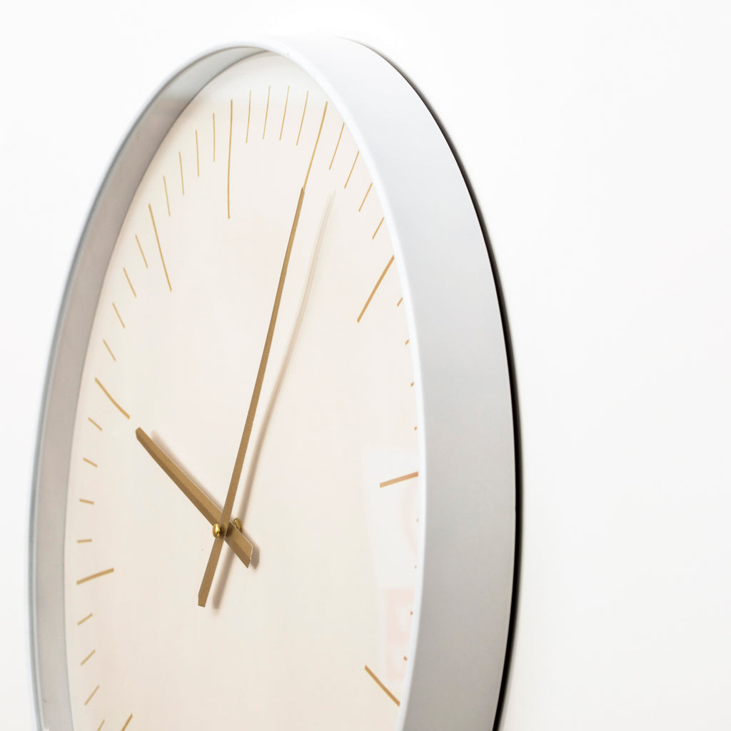 50cm White And Gold Wall Clock
