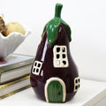 Purple Aubergine House Tea Light Holder