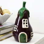 Purple Aubergine House Tea Light Holder