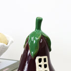 Purple Aubergine House Tea Light Holder