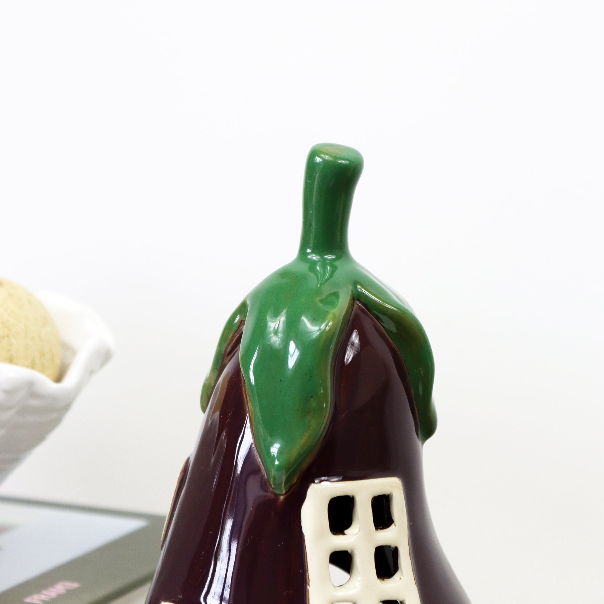 Purple Aubergine House Tea Light Holder