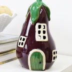 Purple Aubergine House Tea Light Holder