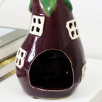 Purple Aubergine House Tea Light Holder