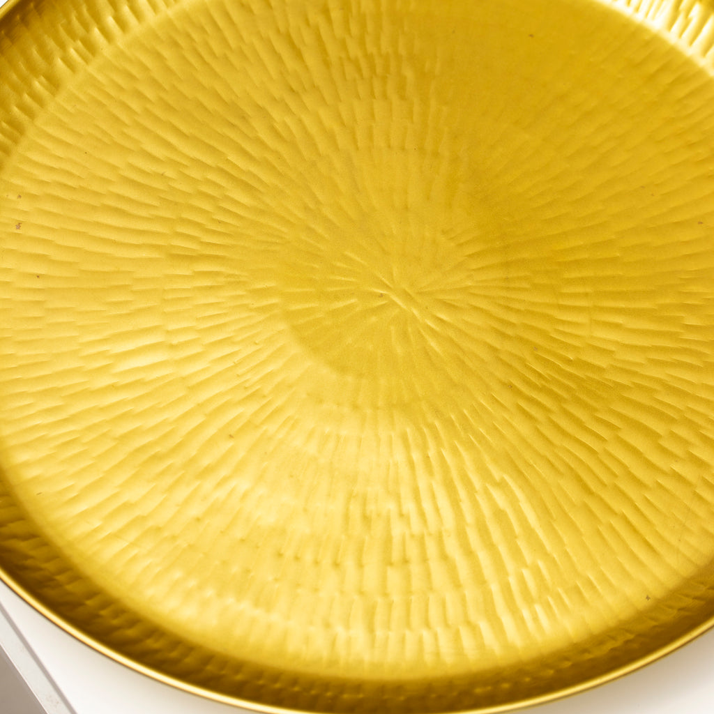 Gold Hammered Sunburst Metal Tray