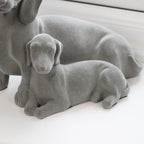 Grey Velvet Dachshund Pair Ornament