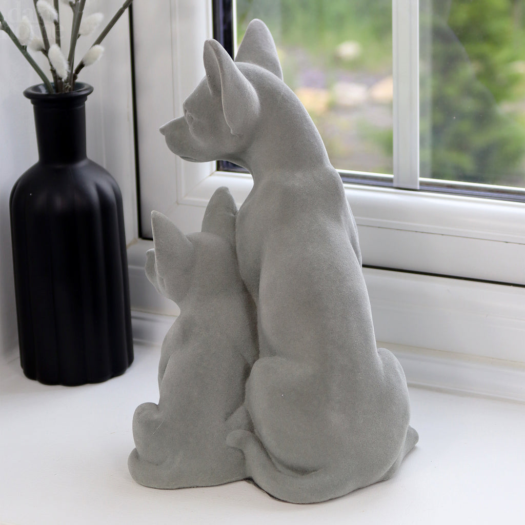 Grey Velvet Chihuahua Pair Ornament