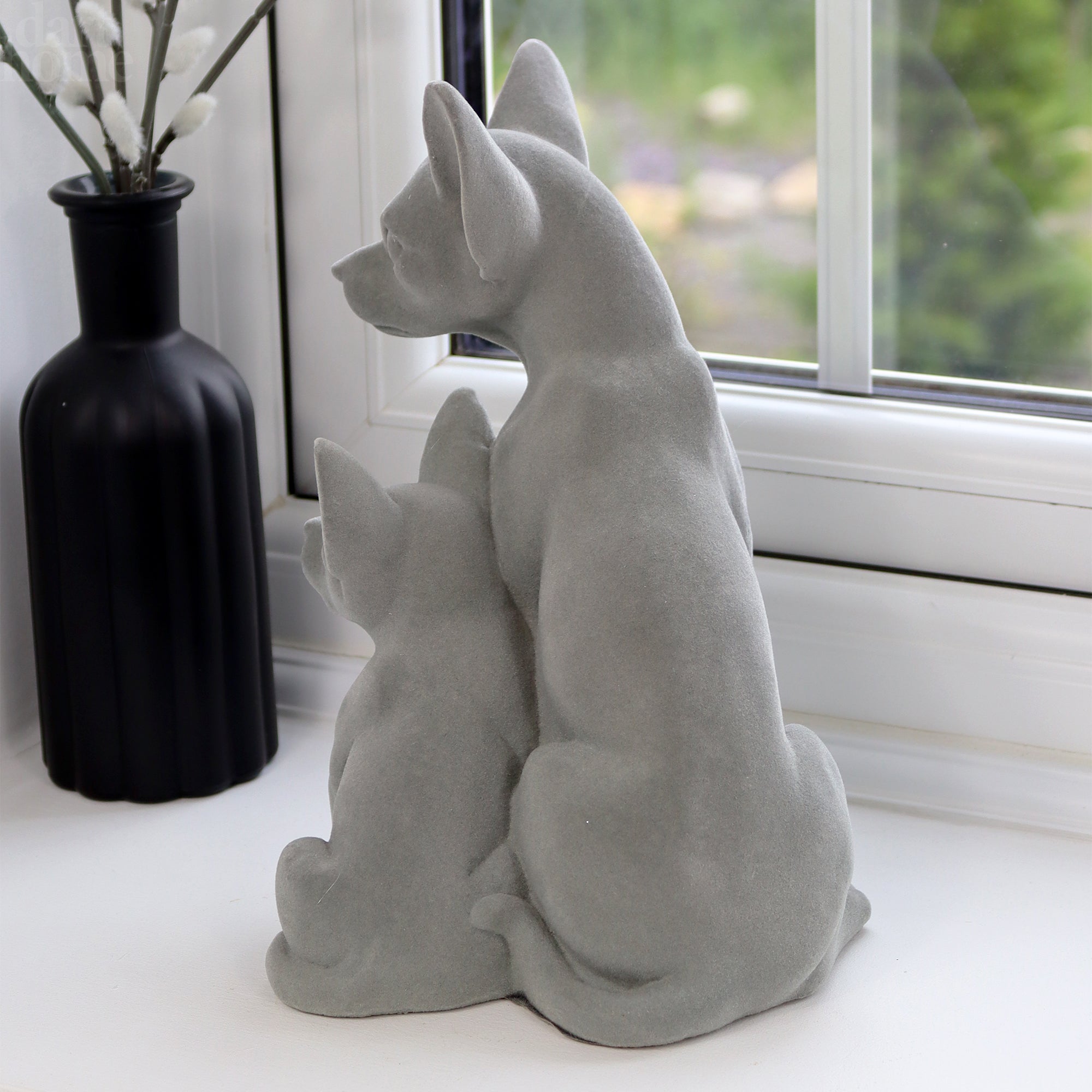 Grey Velvet Chihuahua Pair Ornament