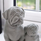 Grey Velvet Pug Pair Ornament