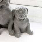Grey Velvet Pug Pair Ornament