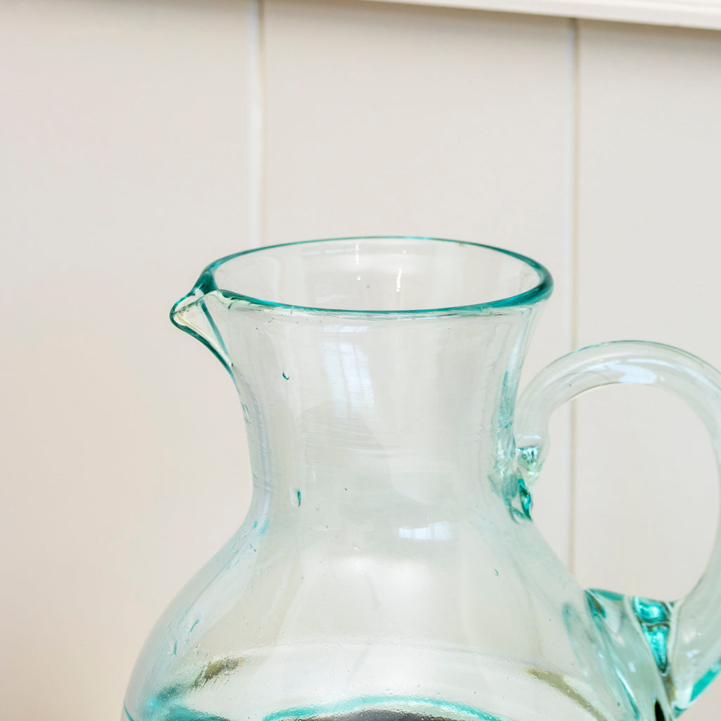 Large Teak Root With Molten Glass Jug