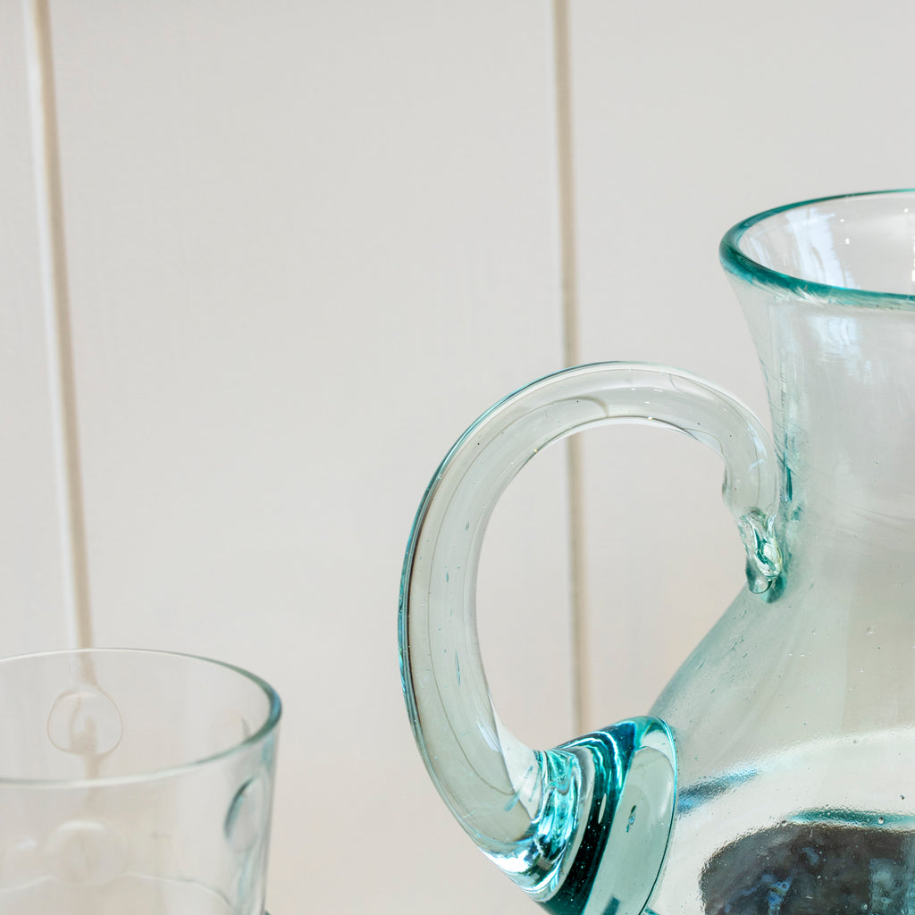 Large Teak Root With Molten Glass Jug