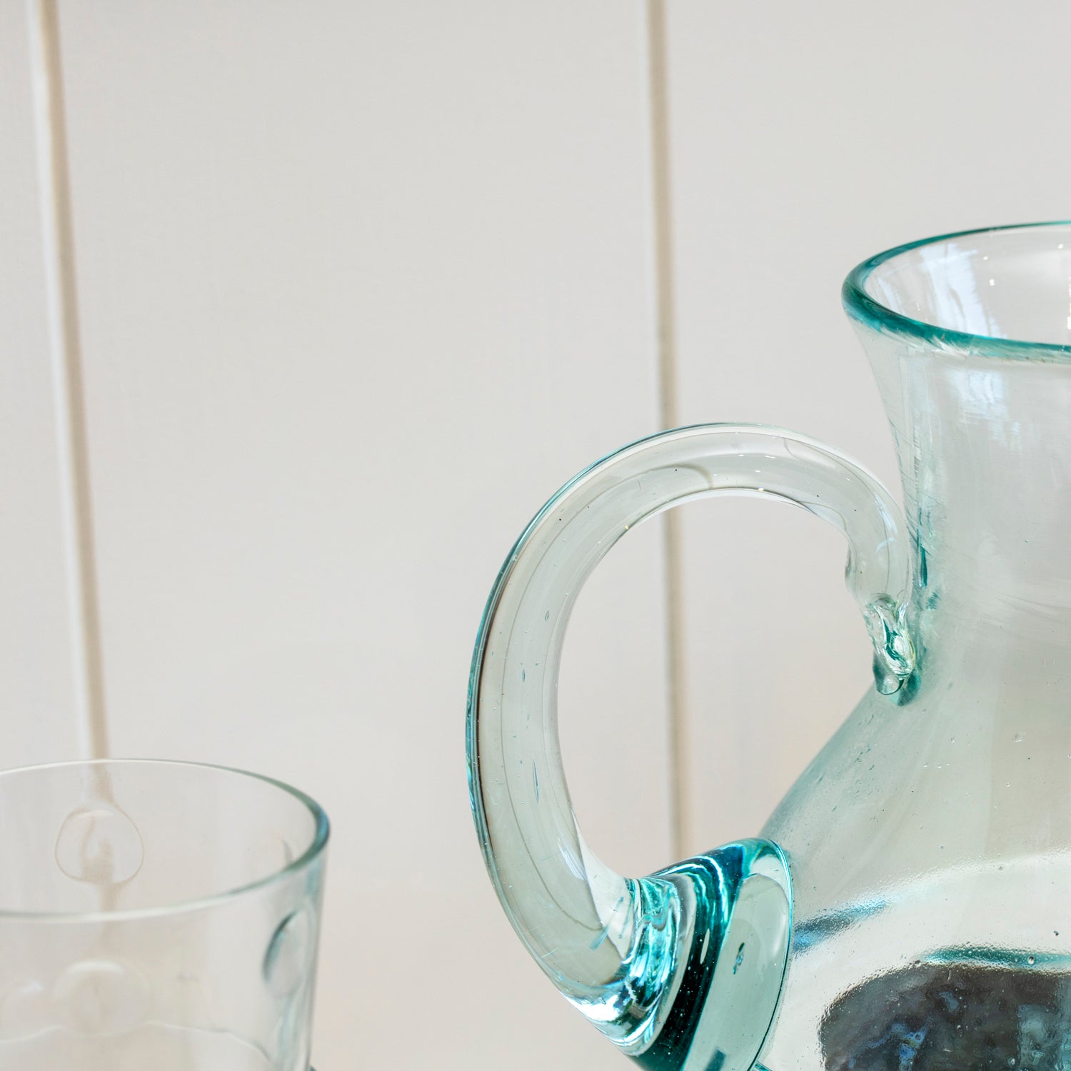 Large Teak Root With Molten Glass Jug