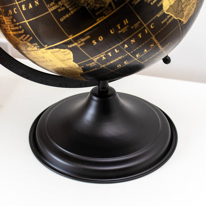 Globe Ornament On Black Metal Base