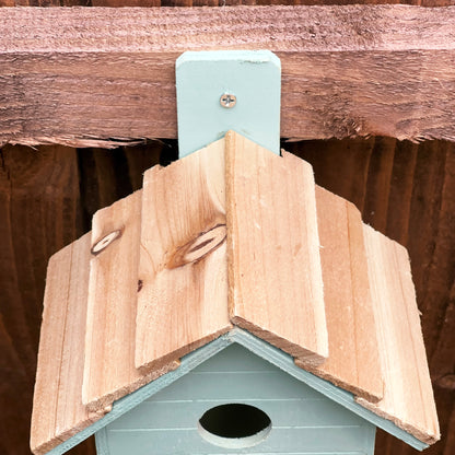 Blaues Vogelhaus aus Holz