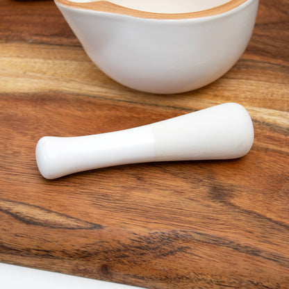 Off White Stoneware Pestle & Mortar 330ml