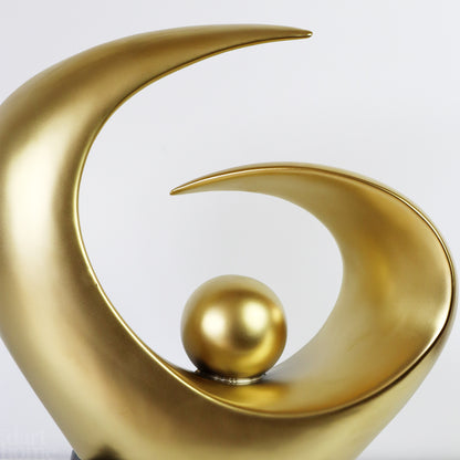 Gold Abstract Art Sculpture