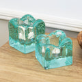 Set Of 2 Molten Glass Ice Cube Tea Light Holders